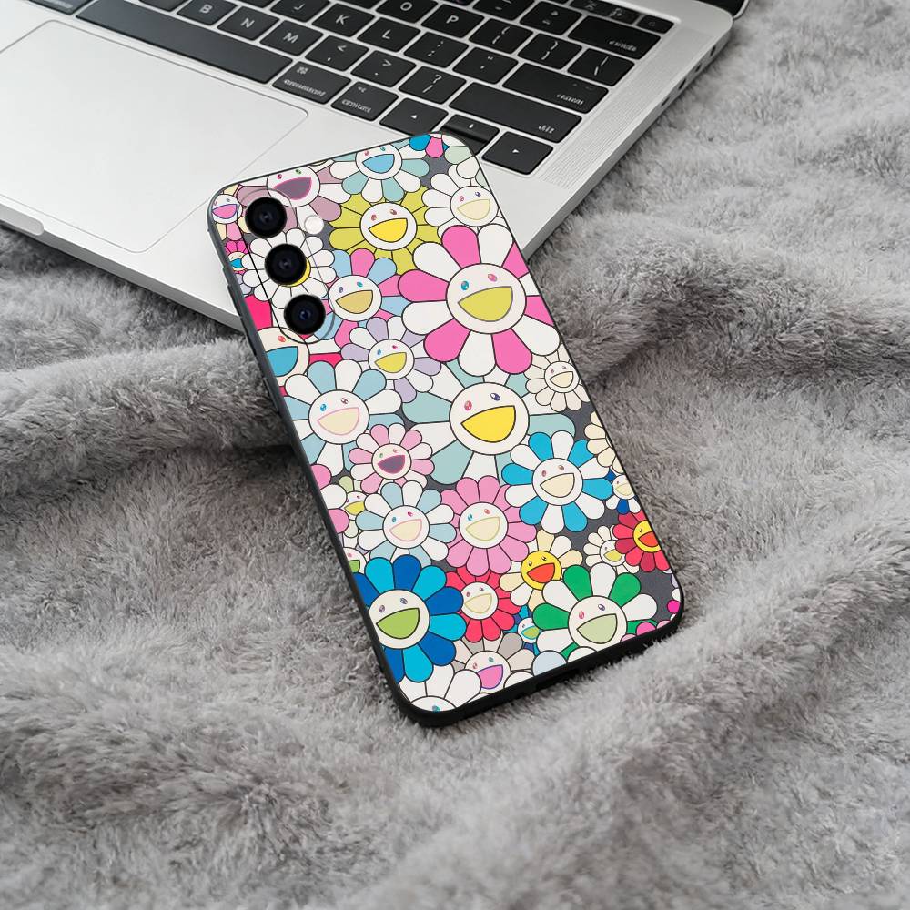 T-Takashis -M-Murakamis Soft Silicone phone Case for Samsung Galaxy A73/A71/A72/A70/A53/A52/A51 - Black