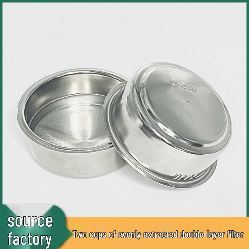 

Кавомашина для еспресо з подвійним відділенням та 51-мм багатоотвірною двошаровою фільтр-чашею з нержавіючої сталі No