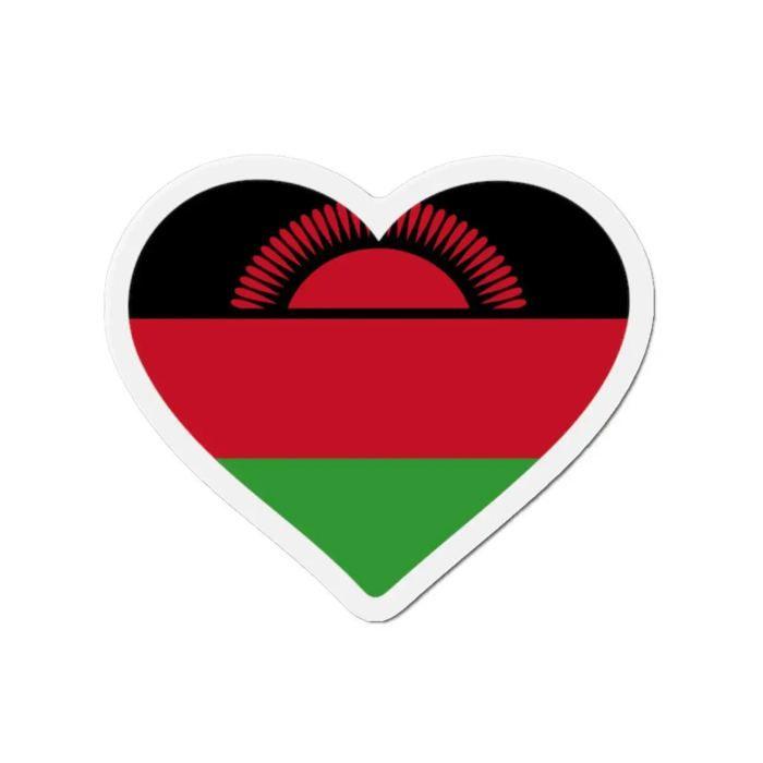 Aimant Coeur Drapeau Malawi - Multicolore - 9 cm - 50 pièces - Résine synthétique - Mixte