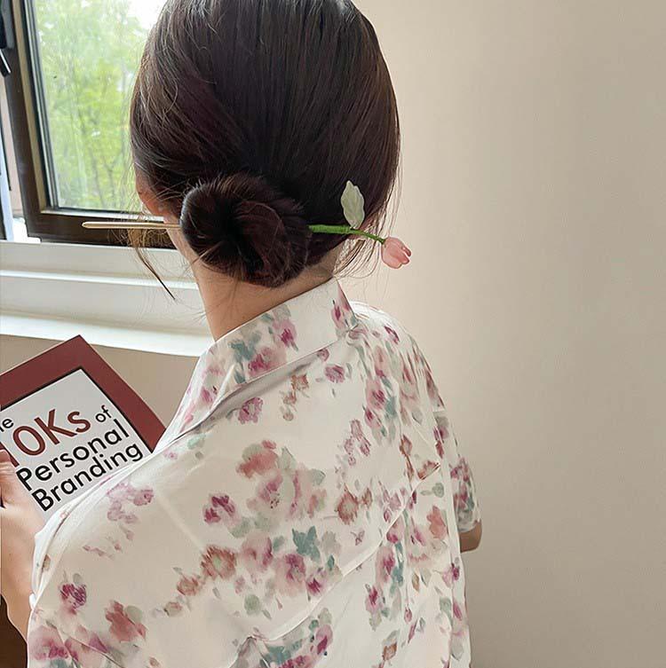 New Chinese Style Butterfly Flower Bead Tassel Hairpin, Chinese Style High-End Hairpin, Hanfu Versatile Hairpin, Hair Accessory for Women