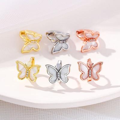 Korean Version Korean Shell Butterfly Ear Buckle Earrings Women's Fashion Temperament Retro Simple Geometric Mini Ear Jewelry