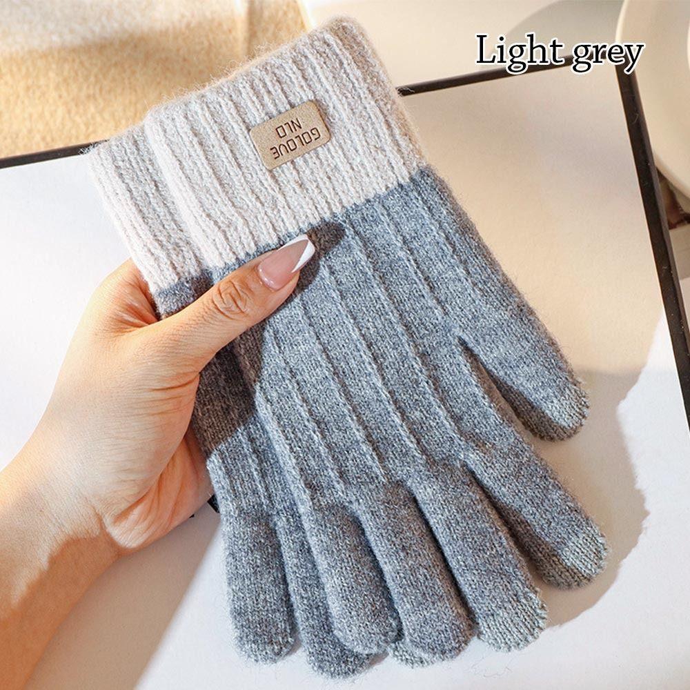Thicken Knitted Gloves Plus Velvet Touch Screen Mittens Outdoors   Men Women