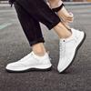 Fashion Genuine leather black and white casual shoes Comfortable Leisure Versatile style Lace up style Office driving stroll men's shoes