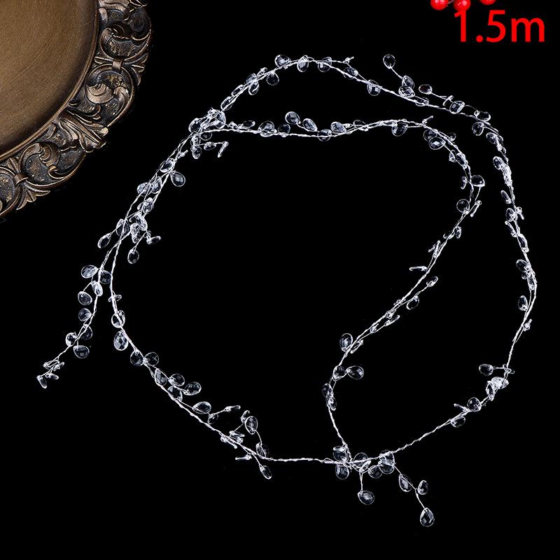 DIY Akrylové Křišťálové Korálky Kapka Déšť Šňůrka Větev Závěsná Girlanda Průhledná Diamantová Korálková Svatba Dekorace