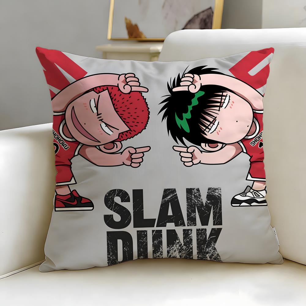 Classic Anime Slam Dunk Cushion Cover Soft & Easy-Wash Pillow Case – Versatile for Couch, Bed, Travel and Office