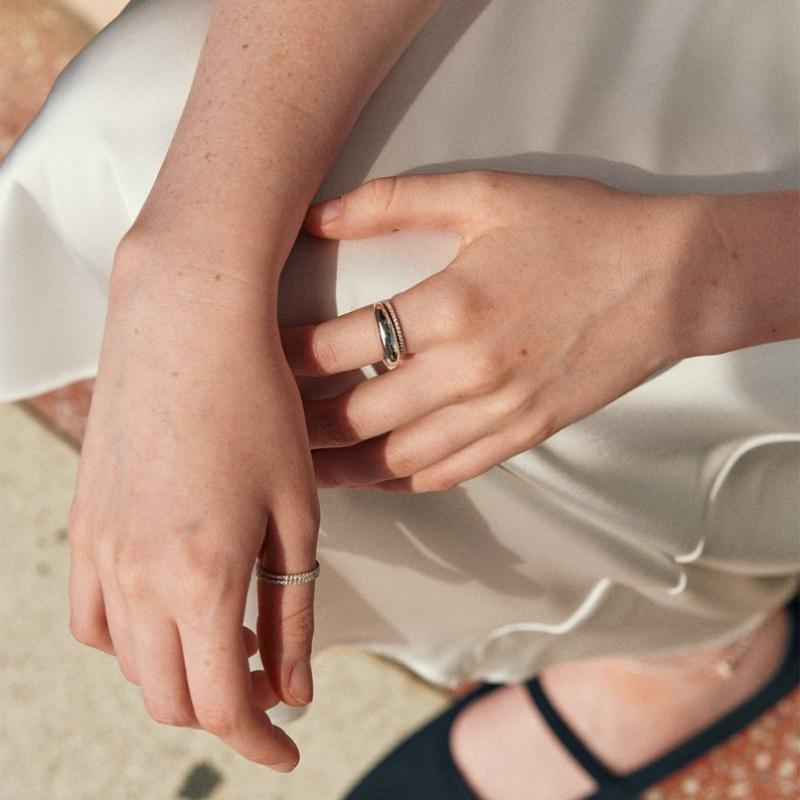 Verte [925 Silver] Anse Dew Ring   Cinq.silver.210