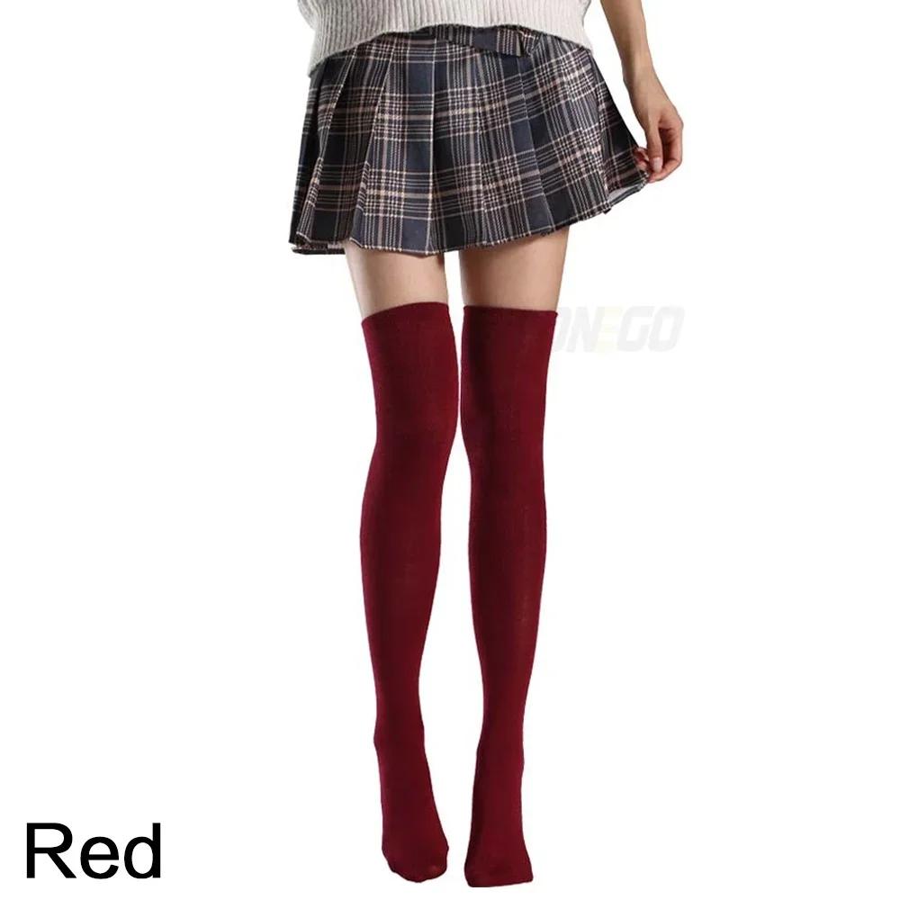 1Pair Women Over Knee High Socks 5 Colors Stockings for Shopping Dating Dance Cosplay College Style Long Socks for Women
