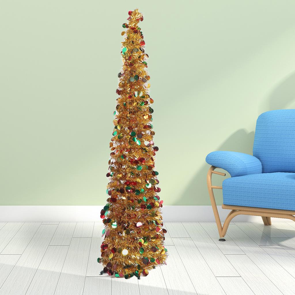 1,5m PET Faltbarer Künstlicher Weihnachtsbaum Pailletten Up Weihnachtsbaum für Heim-Feiertagsdekoration