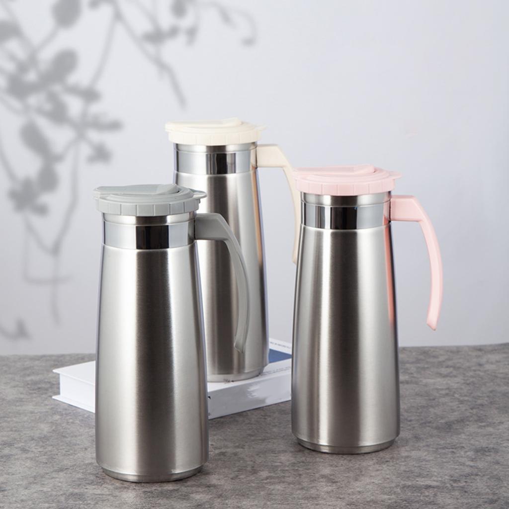 Getränkekrug aus Edelstahl 1,3L Wasserkanne Kaltwasserkanne für Saft Milchgetränke für Zuhause Party Outdoor Picknick Restaurant Gebrauch