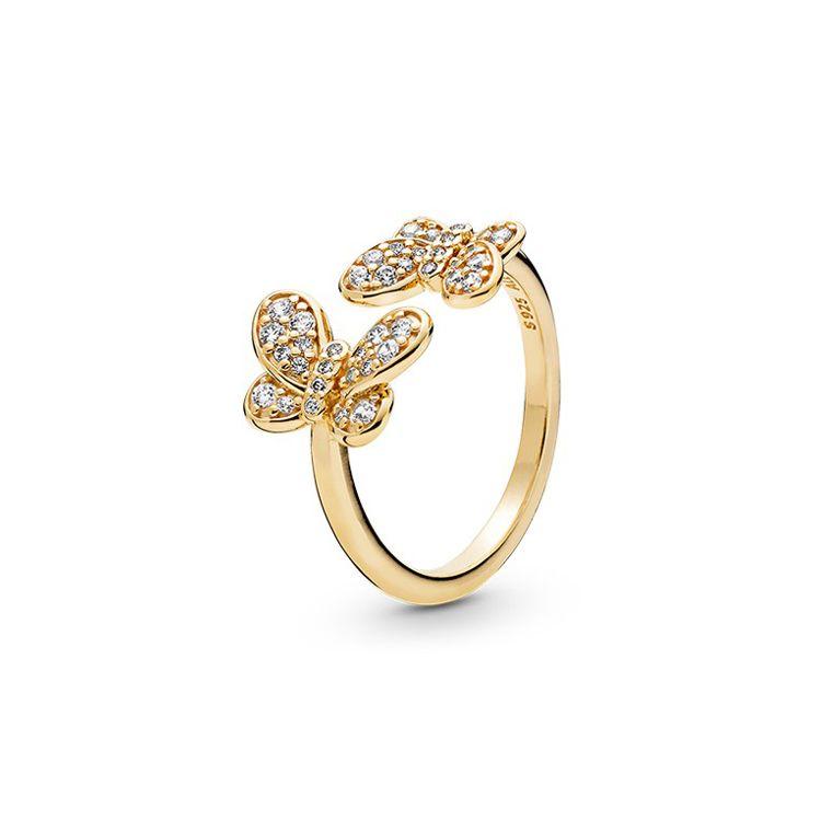 Pandora Shine Dazzling Butterfly Cluster Ring Women ring Gold 167913CZ 56