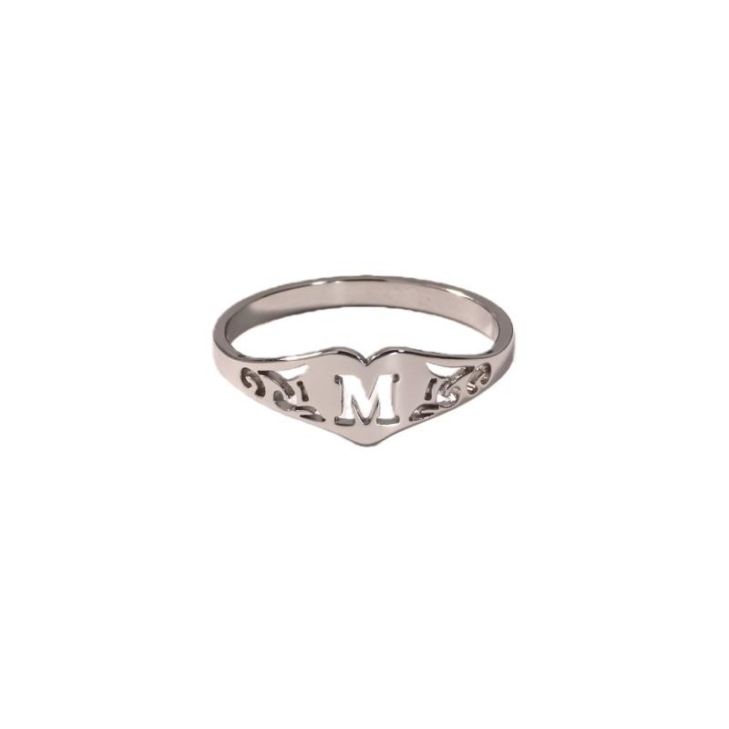 

Initials Ring Gold Plated Stainless Steel Love Ring Ring Simple No. 8