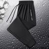 Ice Silk Pants Men's 2026 Summer Thin Quick-drying Breathable Sports Casual Trousers Plus Fat Large Size Air-conditioned Pants