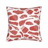 Funny Meat Pattern Beef Pillowcase Merch Printing Cushion Cover  Throw Pillow Cover Seat Decor Square Multi-Size