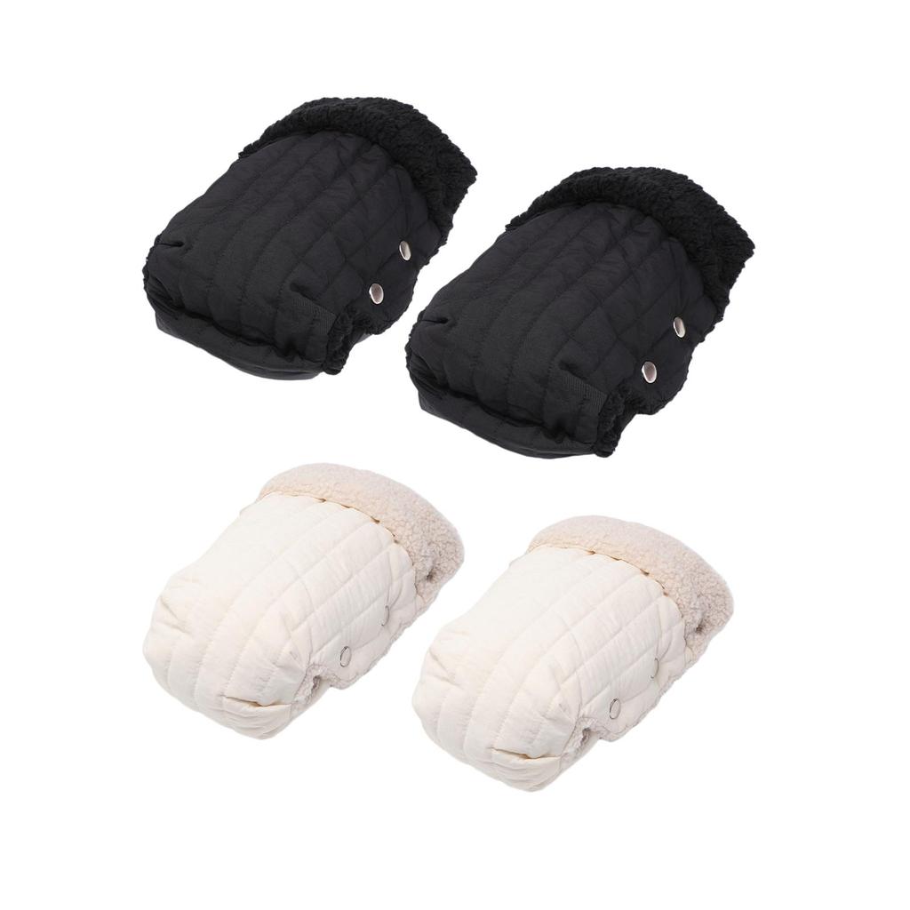 Pram Gloves for Winter Waterproof Windproof Hand Warmer Plush Lining for Baby Cart Handlebar Cover