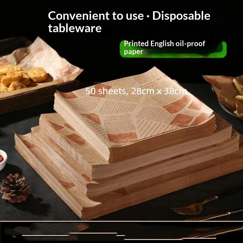 Nonstick Baking Paper 50 Sheets Food Grade Greaseproof Heat Resistant Waterproof Liners for Air Fryer Oven Roasting