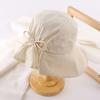Big head circumference sun hat bucket hat women's summer thin travel bow sun hat face cover sun protection basin hat