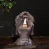 Purple Clay Backflow Incense Burner Buddha Meditation Buddha Head Backflow Incense Burner Ornament