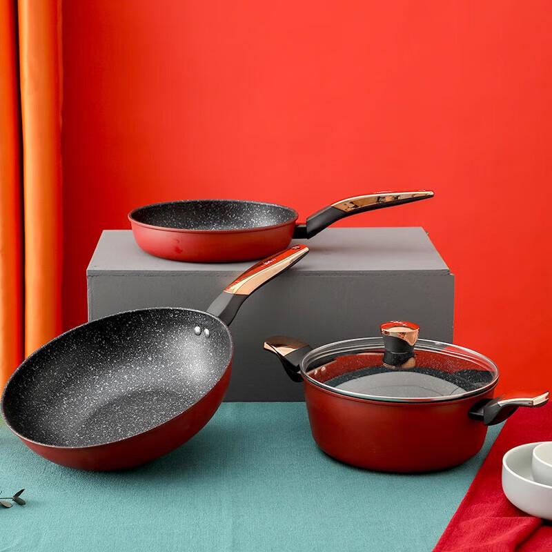 INMINDS Dior Coral Red 3-Piece 316 SS Cookware Set