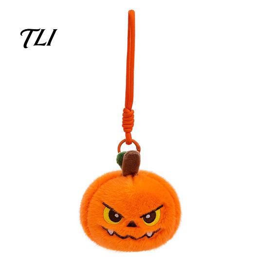 Funny Pumpkin Gifts Halloween Plush Keychain, Cute Spooky Stuffed Toy Pendant for Bag Aesthetic Accessories Keys, Soft Mini Doll Hanging Ornament