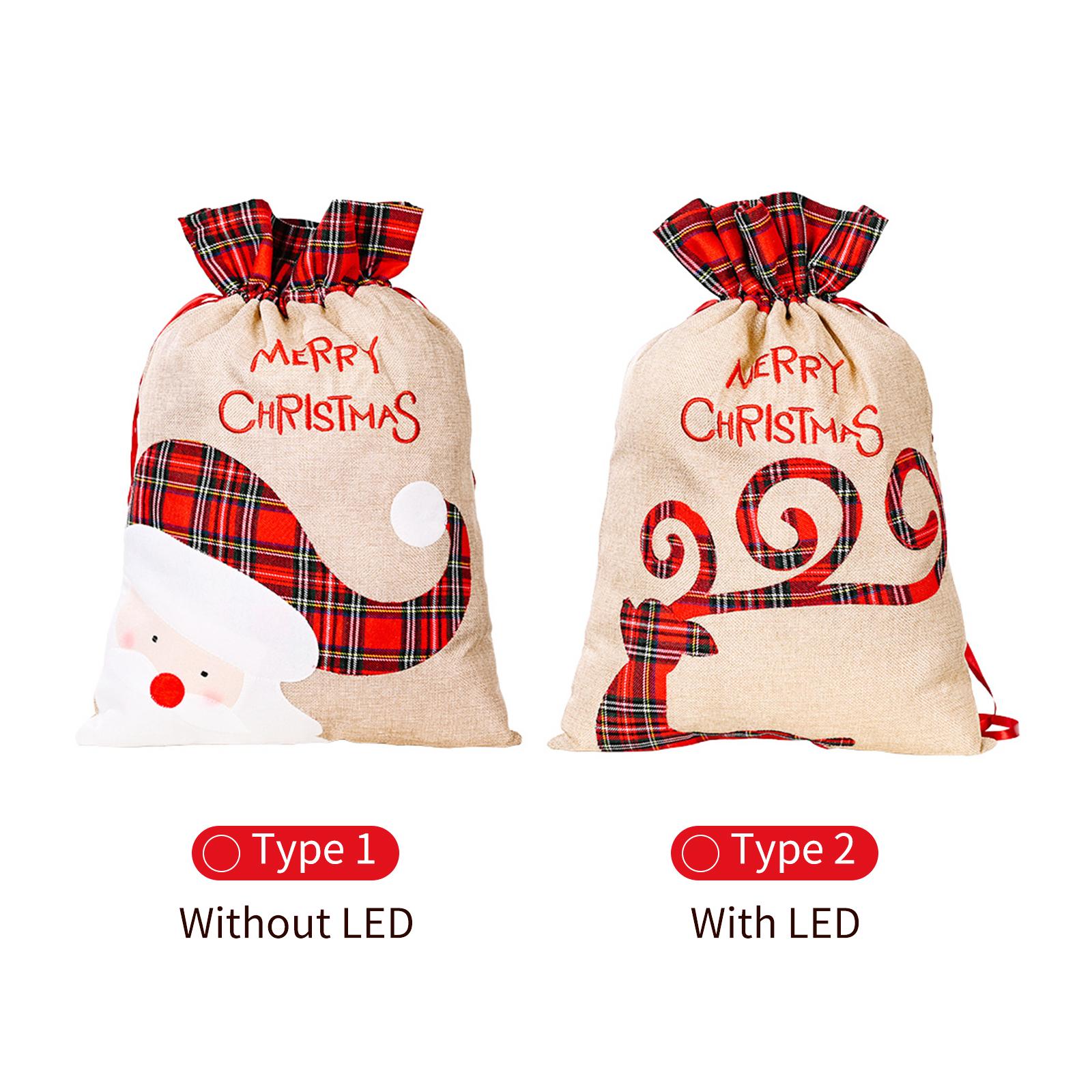 

Рождественский подарочный пакет для конфет с кулиской, узор «Лось», многоразовая подарочная сумка-тоут, счастливые подвесные носки для праздничного и рождественского декора