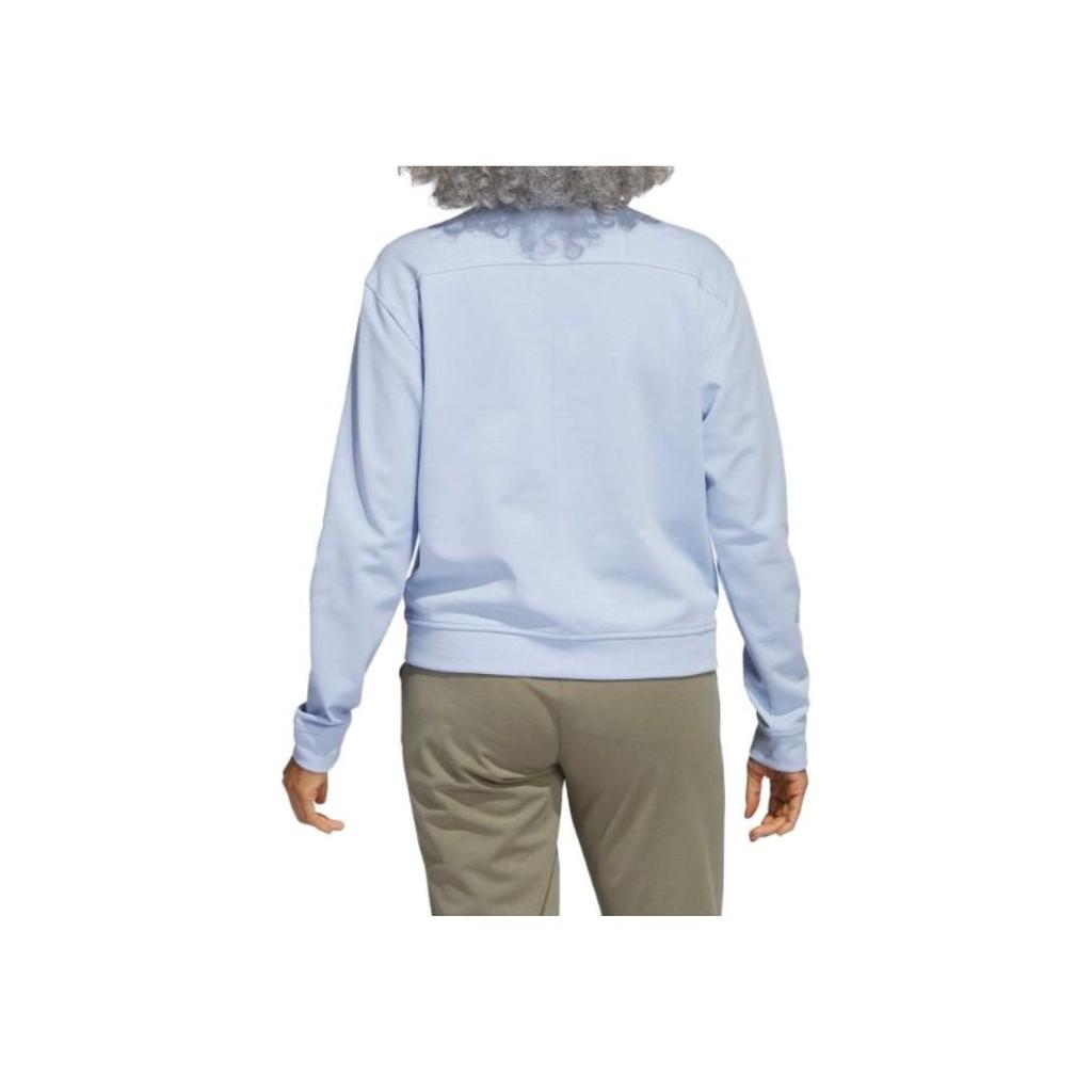 Adidas Ss23 Long Sleeve Solid Color Pocket Logo Loose Fit Crewneck Sweatshirt Women Sweatshirt Light-Pink Blue HT1272