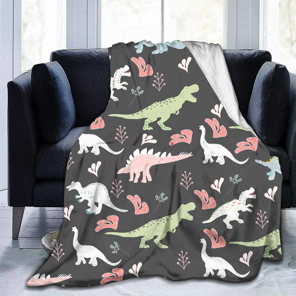 Dinosaur Throw Blanket Boys Gift Ancient Animal Flannel Fleece Blanket Dragon Blankets for Couch Sofa Bedroom Living Room