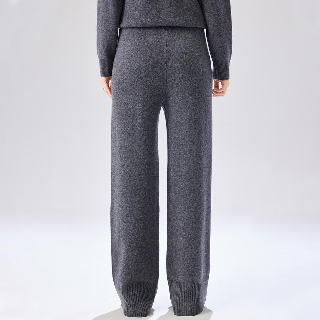 Cashmere and Wool Knitted Casual Pants for Women