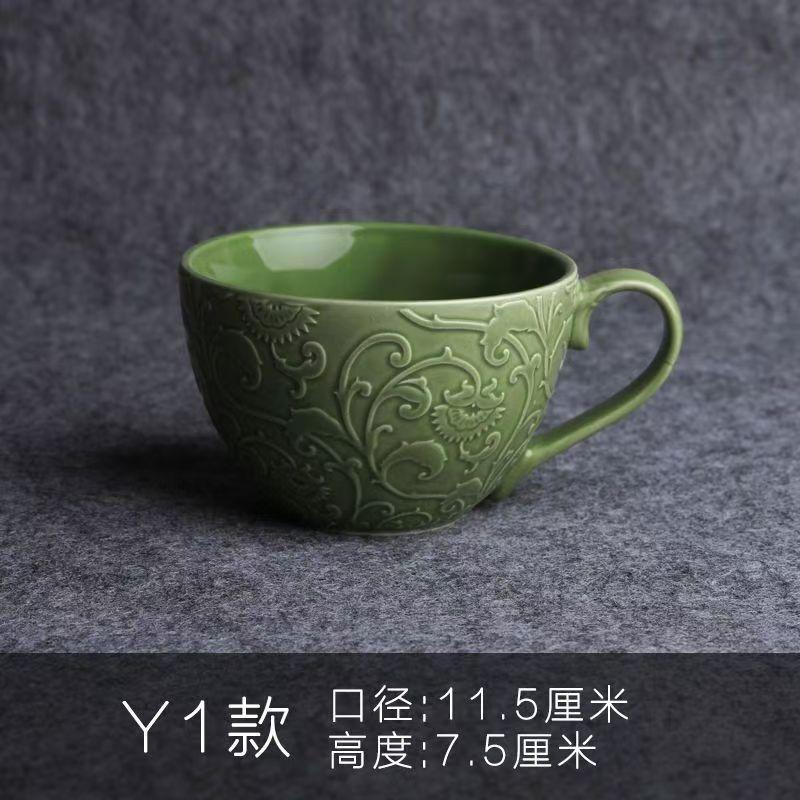 Ceramic Mugs Coffee Cup Breakfast Cereal Cute Ceramic Cup Milk Household Large Capacity Oatmeal Mug Drinkware Home Decor