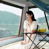 2.4m Shower Tent With Canopy Waterproof Camping Tent Outdoor Travel Camping Supplies Portable Beach Shower Tent 3-4/4-6 People