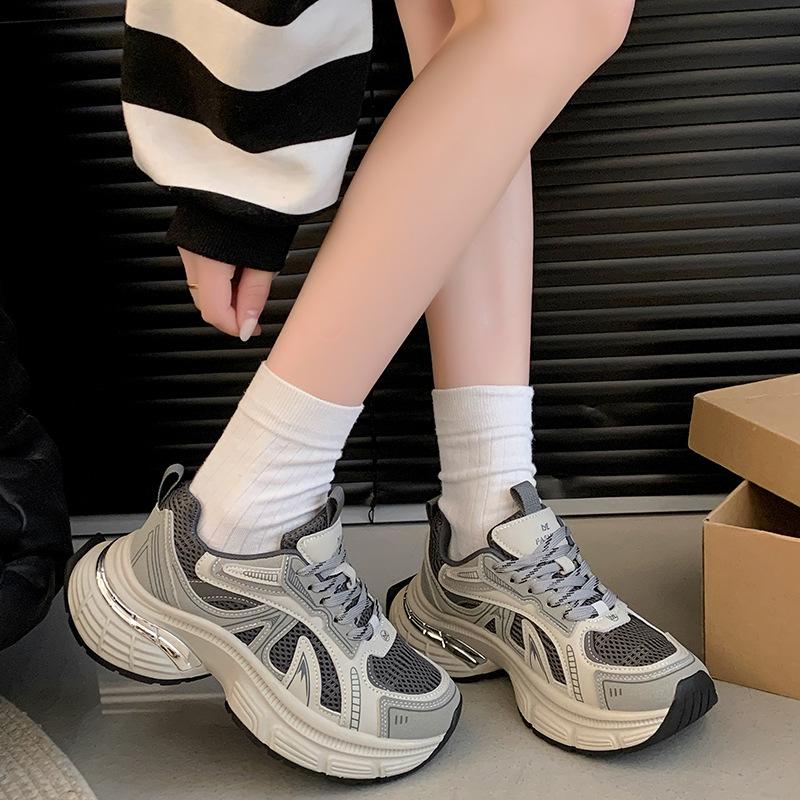 Platform dad shoes women's 2025 spring new high-end casual sports shoes versatile and popular small running shoes