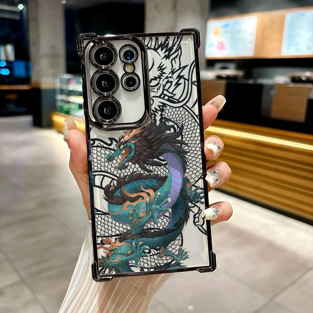 Coque For Galaxy S26 Ultra Fashion Dragon God Phone Case For Samsung S26 S25 S24 S23 S21 Ultra S20 FE S25 Plus 5G Silicone Cover