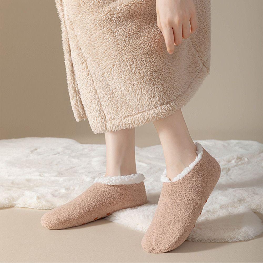 Non-slip Bottom Lamb's Wool Socks Thickened Sleeping Slipper Socks Lamb Fleece Socks Autumn Winter