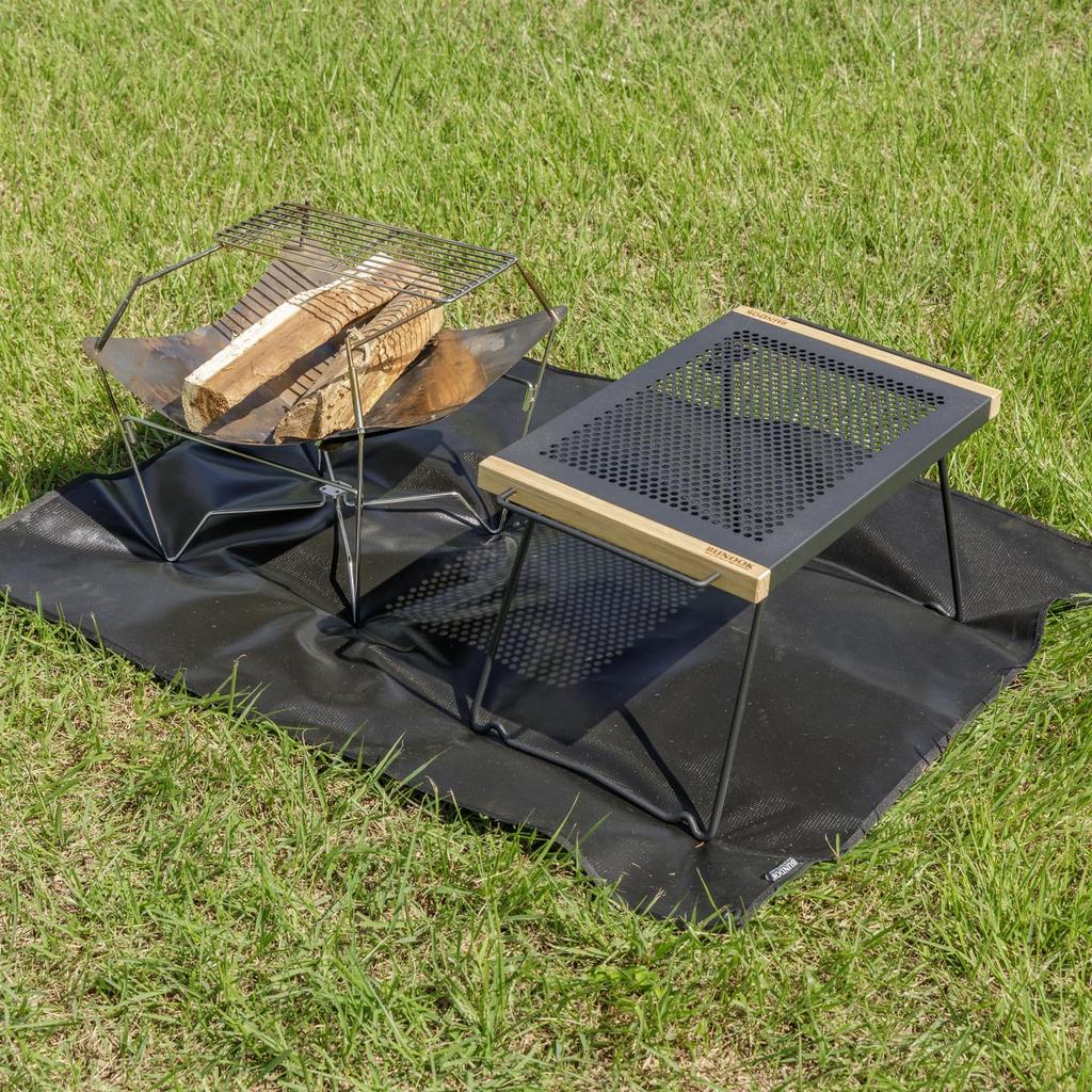 BUNDOK IR Table II Camping/Outdoor Table, Folding, Heat-Resistant Steel, BD-166