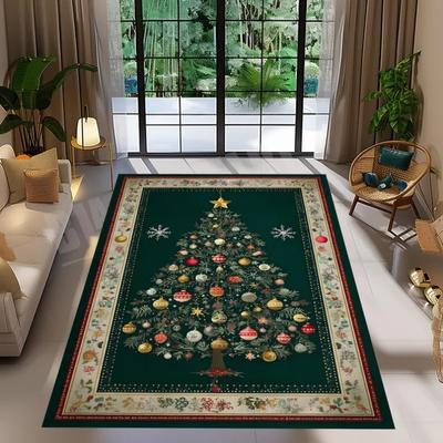 Christmas Festival-Themed Washable Floor Mat Is Suitable for Decoration In Living Rooms, Kitchens or Bathrooms
