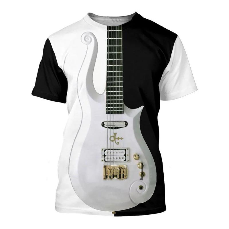Music Guitar 3D Printed Men Women Tshirt Summer Trendy Harajuku O-Neck T-shirt Casual Short Sleeve Oversized Kids Clothing Tops