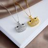 Stainless Steel Chain Colorful Zircon Cute Owl Pendant Necklaces for Women Girls Lovely Owl Charm Jewelry Accessories Gifts