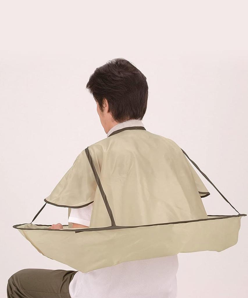 DFsucces Haircut Hair Waterproof for Easy Home Hair Haircut Storage Bag Khaki Sleeve Cape, Apron, Waterproof, Foldable, Shoulder-Free, Tools,