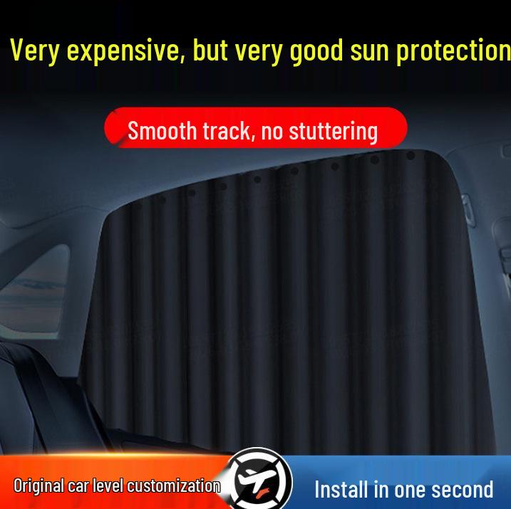 Car Window Sun Shade Blackout Curtain - Sun Shield for Driver's Seat and Windshield, Protecting Vehicle Interior
