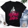 Adventure Indian Jones Pink Text T Shirt Indiana Cowboy Movie