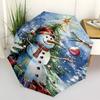 1 Stück Schneemann-Weihnachtsbaum mit Geschenken Automatischer Öffnungsregenschirm mit faltbarem Design, 8-Speichen-Rahmen, Perfektes Weihnachtsgeschenk für Fans, Reisende und