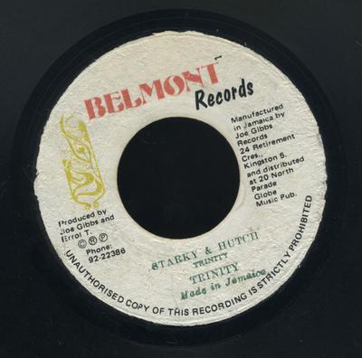 Płyta 7-calowa TRINITY - Starky & Hutch NONE Belmont Records 1978 Jamajka Reggae, Ska & Dub Używana