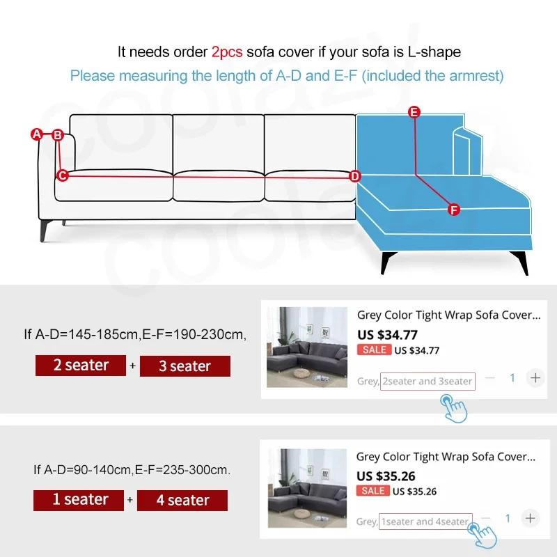 Floral Sofa Cover for Living Room Elastic Stretch Sectional Corner Couch Cover Sofa Towel Slipcovers L Shape needs to buy 2pcs