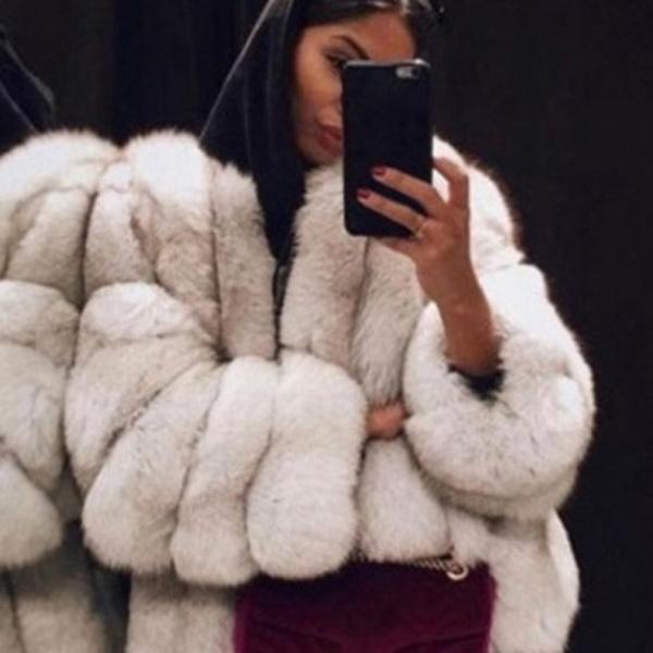 Fashion Women's Winter Luxury Faux Fur Coat Elegant Furry Thick Warm Jacket Fake Fur Party Cardigan Coat