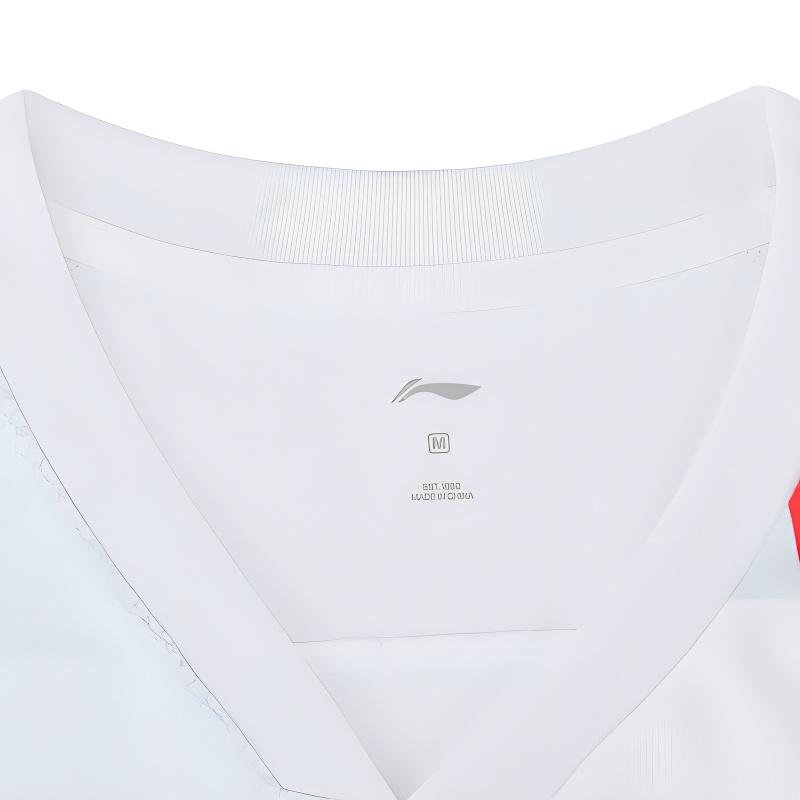 Li-Ning Geometric Striped Color Block V-Neck Short Sleeve Solid Color Versatile Shorts Casual Sports Set Unisex sets AAYU269-2+AKSU789-3