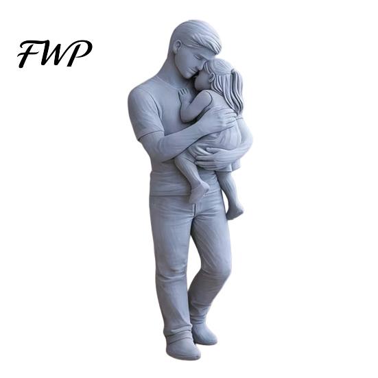 Small Figurine Father And Daughter 3D Printed Dad Holding Kid Statue Father s Day Birthday Gifts from Desk