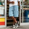 Men’s Casual Drawstring Waist Relaxed Fit Multi Pocket Knee Length Shorts with and Patch for Everyday Wear