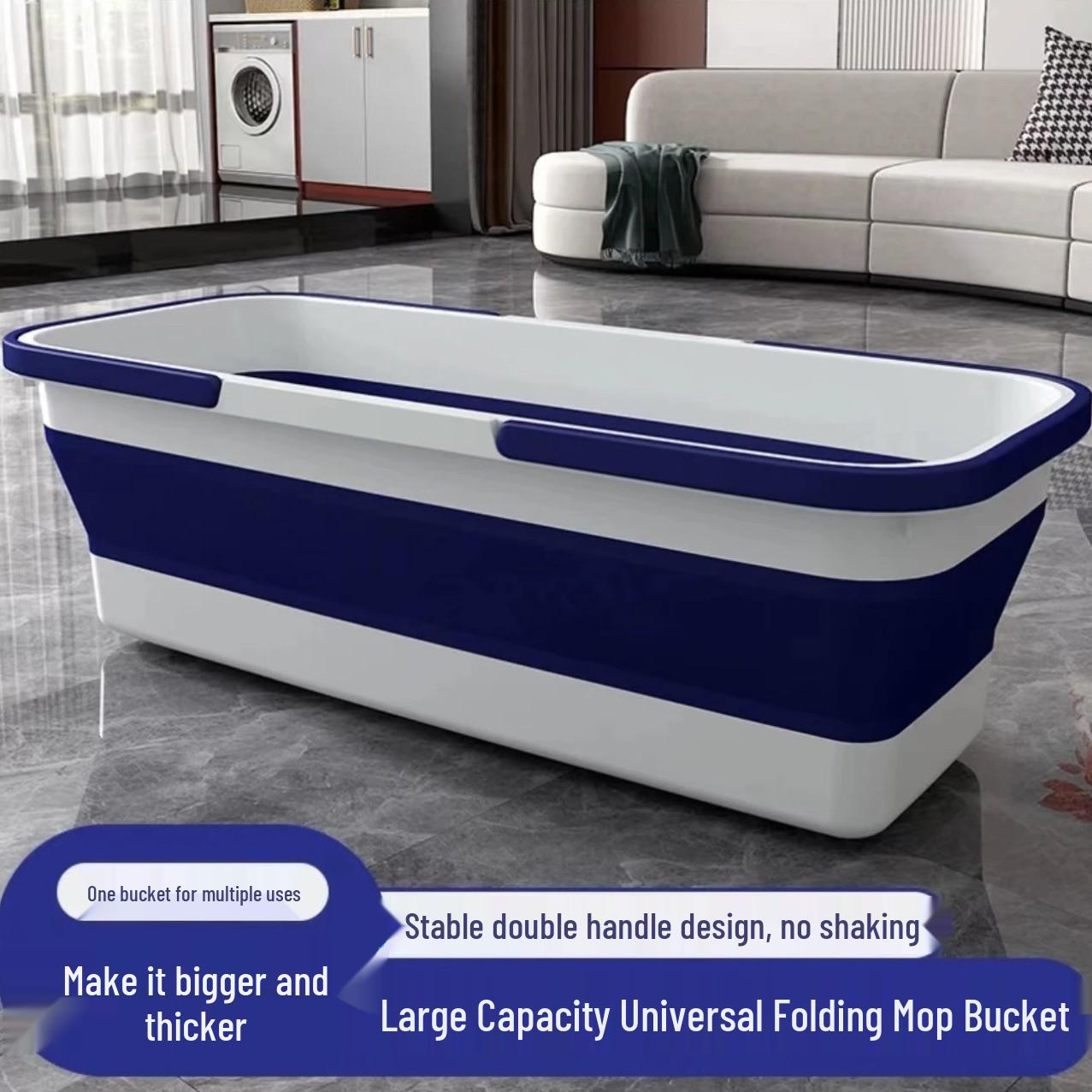 Collapsible Rectangular Mop Bucket with Wheels