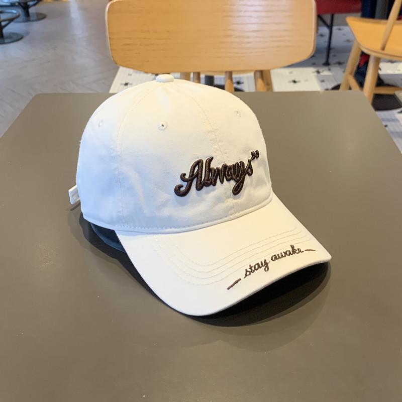 High quality street fashion show face small soft top baseball cap women's three-dimensional letter embroidery cap men