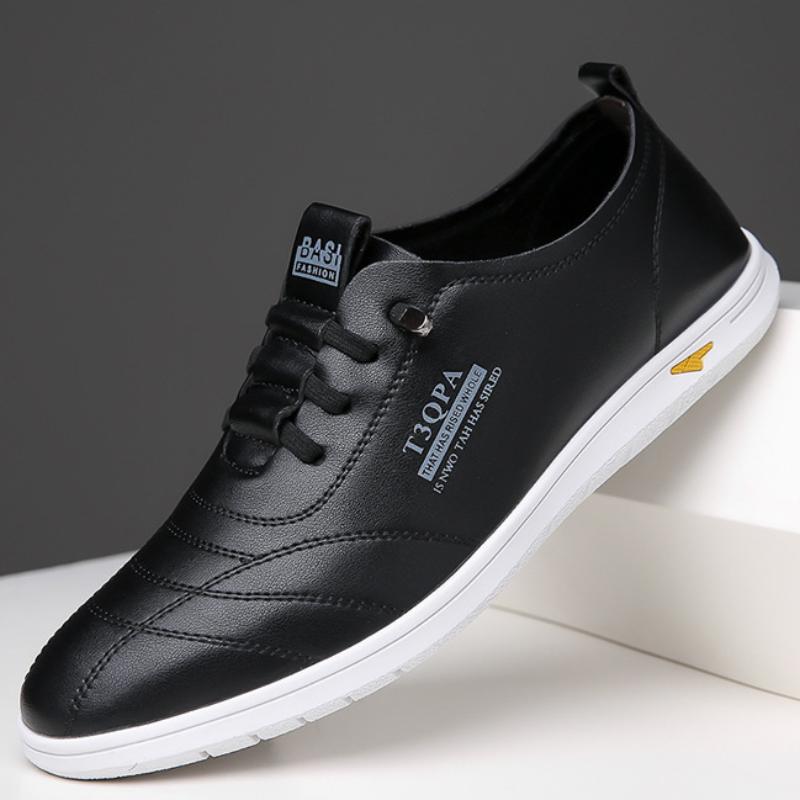 Men's Versatile Breathable Sneakers, Four-season Casual Shoes, Fashionable Sports Shoes, Leather Shoes, British Men's Shoes