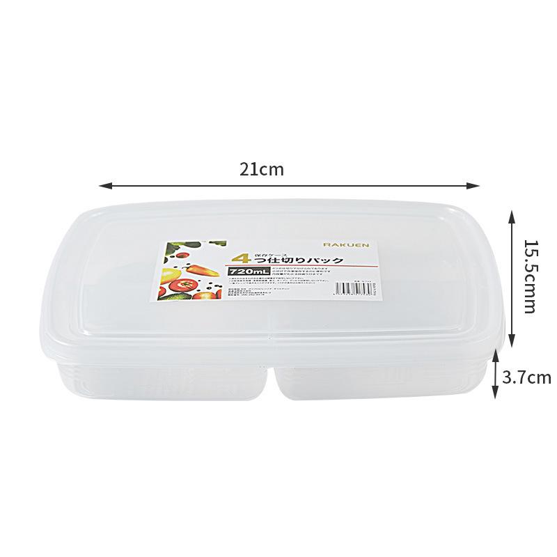 

Упаковочный контейнер в японском стиле с четырьмя отделениями, контейнер для хранения свежих продуктов в холодильнике, для лука, имбиря, чеснока, прозрачный контейнер для хранения с крышкой